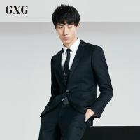 GXG西装男装 秋季男士青年都市修身型藏青色时尚休闲西服外套男潮