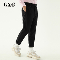 GXG男装冬季男士时尚韩版黑色修身长裤休闲裤男_1