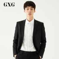 GXG男装冬季男士时尚休闲商务修身黑色套便服单西_1