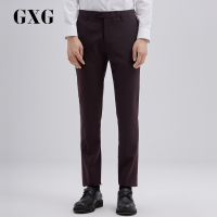 GXG男装男士时尚休闲韩版宴会商务酒红色套西西裤_1