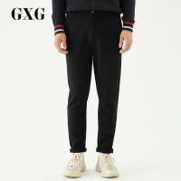 GXG男装冬季男士时尚青年韩版潮流黑色休闲直筒长裤_1