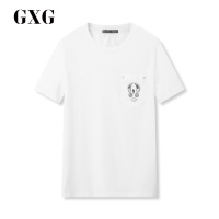 GXG男装春季男士时尚都市青年流行白色圆领短袖T恤打底衫