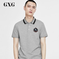 GXG男装夏季商场同款男士时尚灰色翻领短袖POLO衫_1