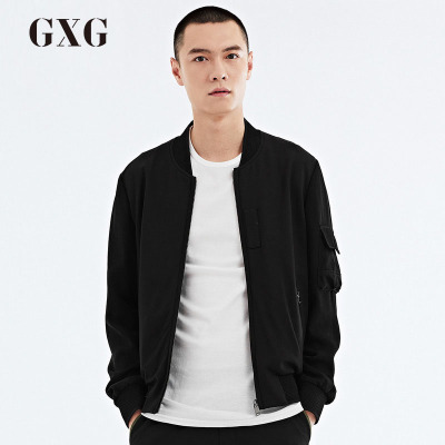 GXG男装 春季男士青年修身时尚商务流行黑色休闲装夹克