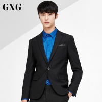GXG男装 冬季男士时尚休闲都市青年青年商务绅士流行黑色西服男