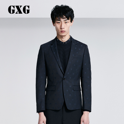 GXG男装 秋季男士时尚修身花色斯文西装外套男潮