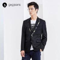 gxg.jeans男装英伦修身青年休闲短款羊毛西装