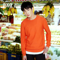 gxg jeans男装春修身青年休闲套头棉质圆领衫潮