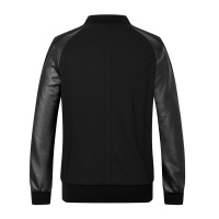 gxg jeans男装秋时尚拼皮修身休闲夹克