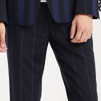 gxgjeans男装春裤子修身英伦竖条纹气质青年西裤