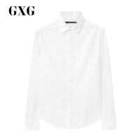GXG男装 秋季男士时尚都市潮流青年商务气质修身白色长袖衬衫男