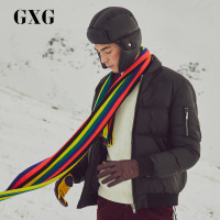 GXG男装 冬季男士时尚都市青年流行保暖加厚短款黑色羽绒服外套男