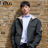 GXG男装 冬季男士时尚青年流行加厚保暖军绿色短款棉衣棉服外套男
