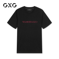 GXG男装 夏季男士潮流时尚休闲胸前字母刺绣短袖T恤