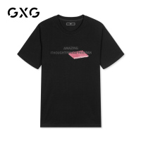 GXG男装 夏季男士潮流时尚休闲胸前字母短袖T恤
