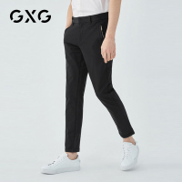 GXG男装 春季男士时尚都市潮流青年黑色修身休闲小脚长裤男