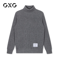 GXG男装 冬季男士时尚青年韩版保暖灰色高领毛衫毛衣男
