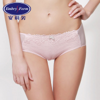 安莉芳女士薄款蕾丝网纱内裤棉质底裆低腰三角裤