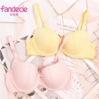 安莉芳旗下芬狄诗光面印花厚杯文胸小胸聚拢女士内衣上薄下厚款胸罩FB0307