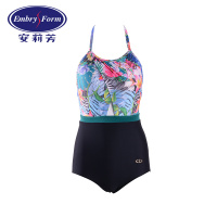 安莉芳女士时尚印花连体游泳衣吊带ins风沙滩度假温泉泳装ES0872