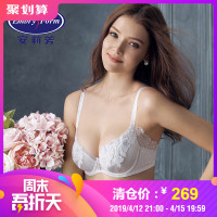 安莉芳蕾丝刺绣文胸女士薄款大胸围舒适聚拢内衣EB1771