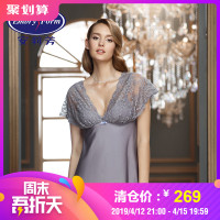 安莉芳商场同款家居睡衣女性感深V蕾丝高腰睡裙EL7604