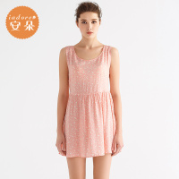 安莉芳旗下安朵春夏圆领无袖背心收腰睡裙印花薄款睡衣女HL0331