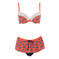 安莉芳旗下芬狄诗女士裙式分体泳衣加厚带钢圈两件套游泳衣FS0488