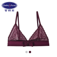 安莉芳薄款单层围无痕无钢圈文胸女士性感蕾丝三角杯内衣EB1274