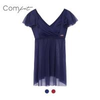 安莉芳旗下Comfit复古露背显瘦遮肚B-E杯大码保守分体泳衣CS0015