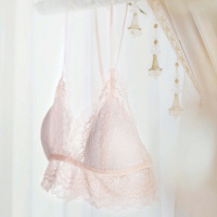 安莉芳女士甜美蕾丝无钢圈薄三角杯舒适文胸内衣