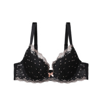 安莉芳旗下E-BRA女士薄款大胸波点蕾丝舒适聚拢内衣文胸罩