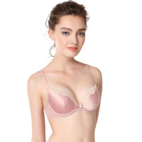 安莉芳集团蕾丝厚杯小胸聚拢简约光面内衣 聚拢文胸罩