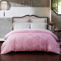 钱皇100%桑蚕丝被龙凤花纹婚庆被春秋被冬被结婚送礼喜庆蚕丝净重4斤 白/粉两色可选