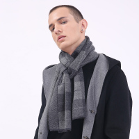 诺凡纳男士羊绒围巾冬季韩版百搭简约保暖中年人加厚针织围脖