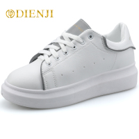 狄恩纪小白鞋女春夏款系带韩版百搭休闲鞋女透气夜光单鞋厚底增高女鞋学生板鞋