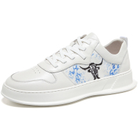 狄恩纪夏季新款男板鞋休闲时尚手工缝制舒适透气耐磨男士鞋子