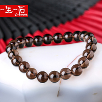 一生一石 天然茶水晶手链 8mm 女