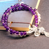 一生一石漫花蝶瑶天然水晶手链手串时尚百搭紫水晶925纯银手链女