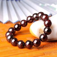 一生一石榴色花开天然正品石榴石手链手串水晶手链手串石榴石女