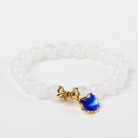 润物有声天然白玛瑙原创个性银杏叶手串手链女