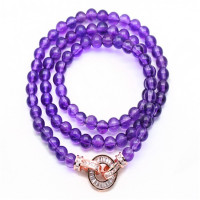 一生一石幸运轮天然紫水晶手链时尚百搭手串送女友