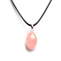 一生一石粉妆玉琢天然粉水晶韩版时尚个性项链送女友