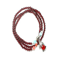 貔貅如意天然石榴石时尚个性貔貅手串手链女