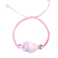 一生一石美满姻缘天然粉水晶白水晶手链创意个性编织绳手链女