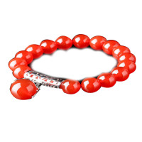 3A级巴西红玛瑙手链10mm+单珠14mm