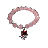 妙手偶得天然粉水晶时尚个性狐狸手串手链女