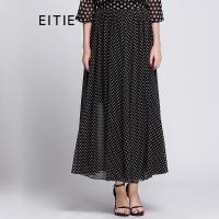EITIE爱特爱旗舰店女装夏装简约透视圆点复古简约半裙女长裙