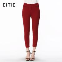 EITIE爱特爱商场同款初夏新款OL时尚通勤纯色修身打底长裤女