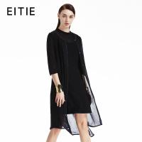 EITIE爱特爱商场同款时尚百搭优雅舒适透气开叉雪纺风衣开衫外套